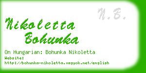 nikoletta bohunka business card